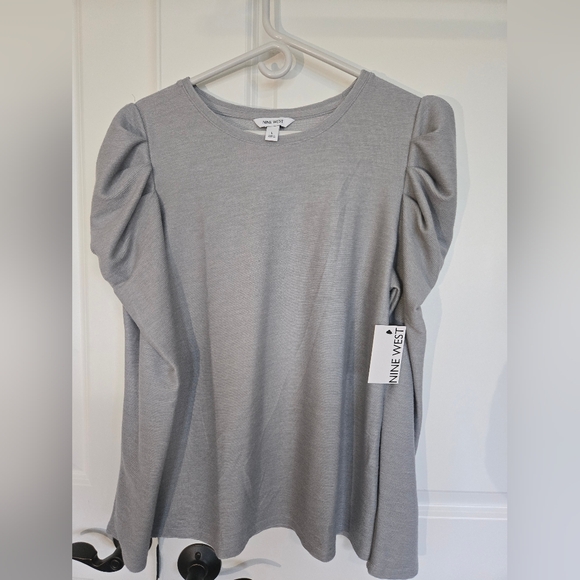 NWT Nine West Gray long sleeve top - Picture 1 of 5